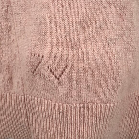 Zadig & Voltaire cici patch pink pullover 100% cashmere sweater flaws size small - Picture 8 of 9